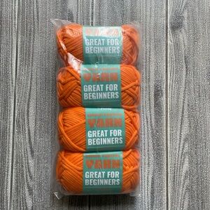 Plieay Orange Cotton Yarn, 4x50g Crochet Yarn 4pack